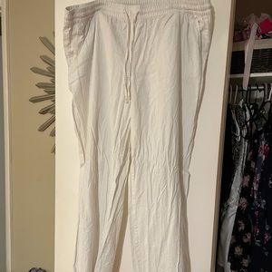 White linen pants